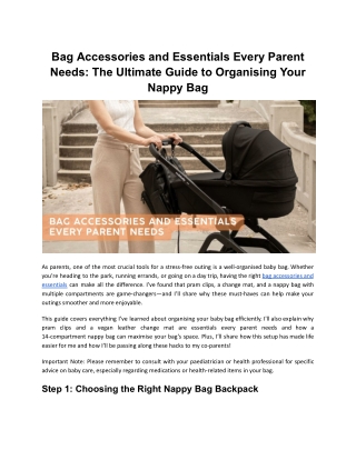 Bag Accessories and Essentials Every Parent Needs
