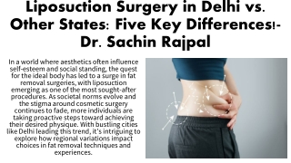 liposuction surgery in delhi vs other states five key differences dr sachin rajpal