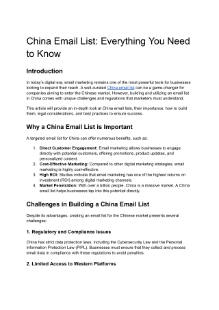 china email list everything you need to know