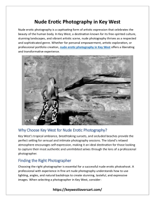 Nude Erotic Photography in Key West