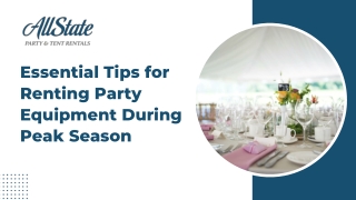 Essential Tips for Renting Party Equipment During Peak Season
