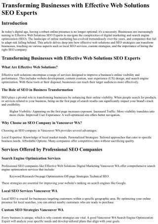transforming businesses with effective