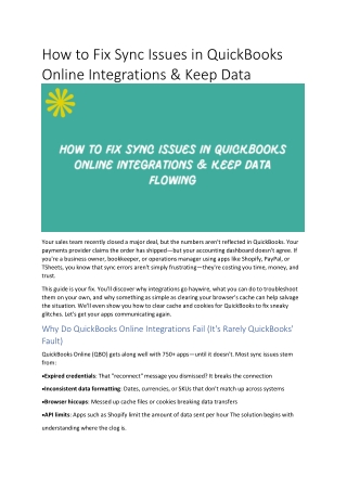 how to fix sync issues in quickbooks online
