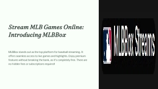 stream mlb games online introducing mlbbox