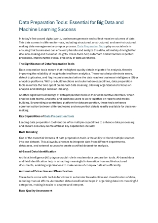 Data Preparation Tools