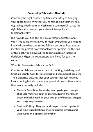 countertop fabricators near me