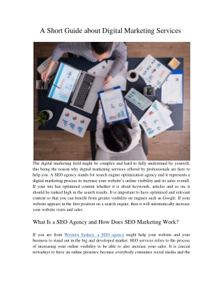 a short guide about digital marketing services