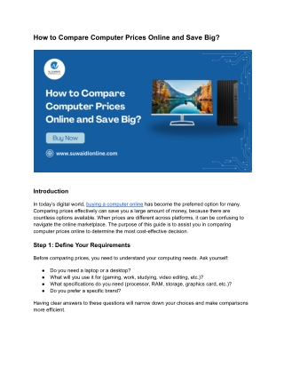 how to compare computer prices online and save big