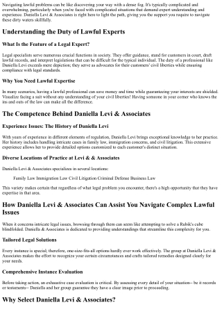 How Daniella Levi & Associates Can Help You Browse Complicated Legal Issues