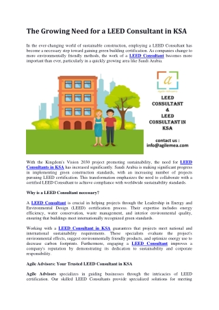 the growing need for a leed consultant