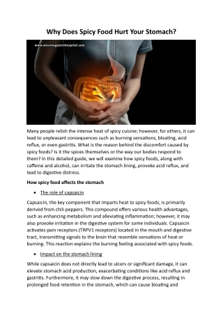 Why Does Spicy Food Hurt Your Stomach