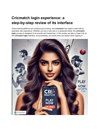 cricmatch login experience a step by step review