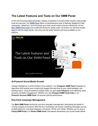 The Latest Features and Tools on Our SMM Panel