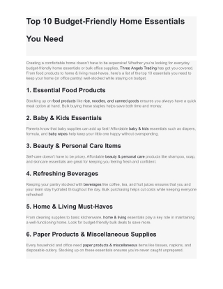 Top 10 Budget-Friendly Home Essentials You Need