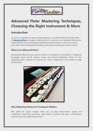 advanced flute mastering techniques choosing