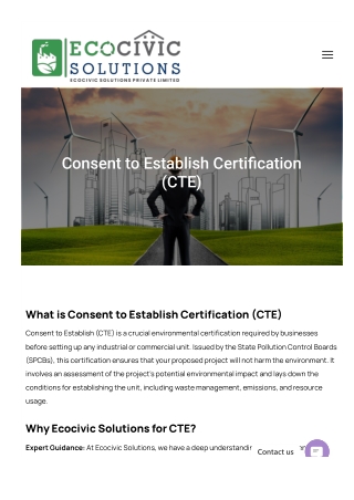 consent to establish certi cation cte