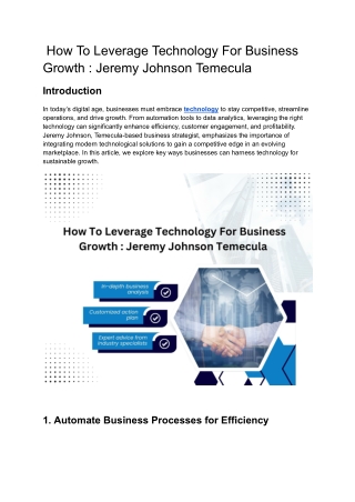 Future-Proofing Your Business with Technology – Jeremy Johnson’s Insights