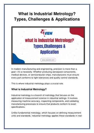 What is Industrial Metrology Types, Challenges & Applications