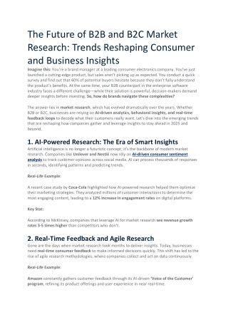 The Future of B2B and B2C Market Research