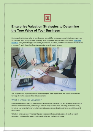 enterprise valuation strategies to determine