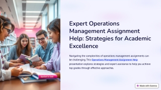 Expert Operations Management Assignment Help Strategies for Academic Excellence