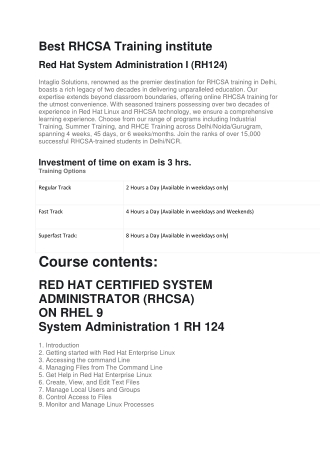 RHCSA Training in delhi,RHCSA Course Institute | Training and Exams