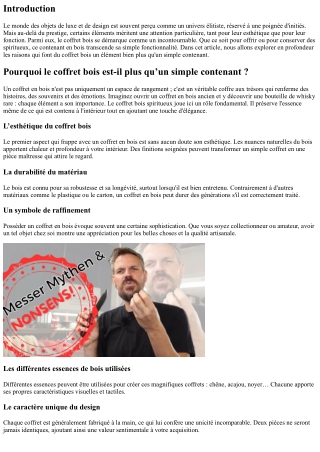 Pourquoi le coffret bois est-il plus qu’un simple contenant ?