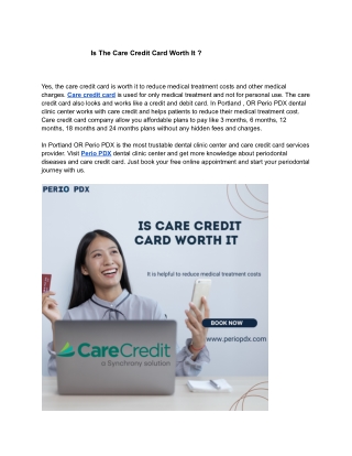 Is The Care Credit Card Worth It ?