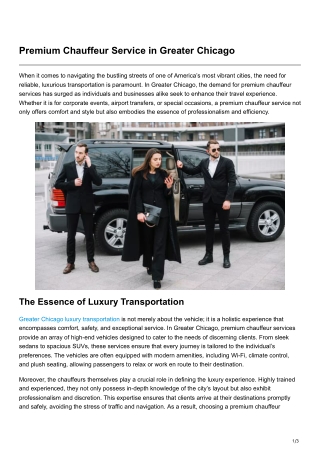 premium chauffeur service in greater chicago