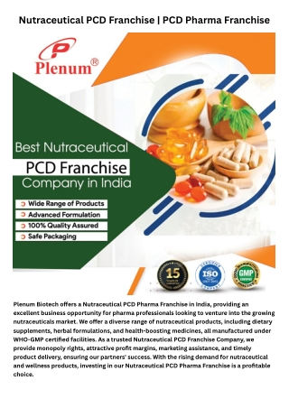 nutraceutical pcd franchise pcd pharma franchise