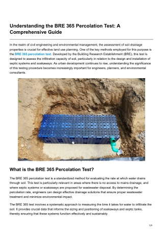 Understanding the BRE 365 Percolation Test A Comprehensive Guide