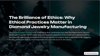 The Brilliance of Ethics Why Ethical Practices Matter in Diamond Jewelry Manufacturing