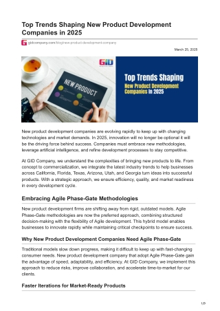 Top Trends Shaping New Product Development Companies in 2025