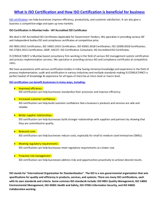 what is iso certification