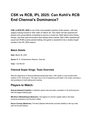 csk vs rcb ipl 2025 can kohli s rcb end chennai