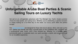 Unforgettable Aruba Boat Parties & Scenic Sailing Tours on Luxury Yachts
