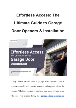Effortless Access_ The Ultimate Guide to Garage Door Openers & Installation