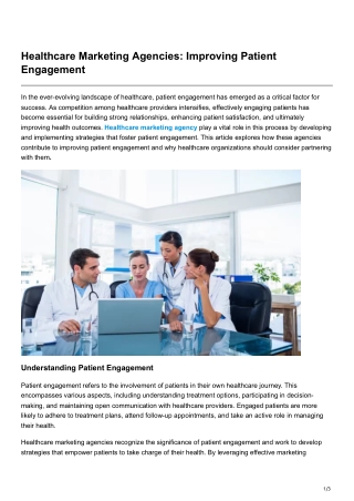 Healthcare Marketing Agencies Improving Patient Engagement