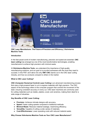 cnc laser manufacturer the future of precision