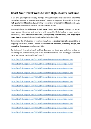 boost your travel website with high quality