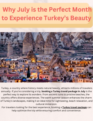 Why July is the Perfect Month to Experience Turkey’s Beauty
