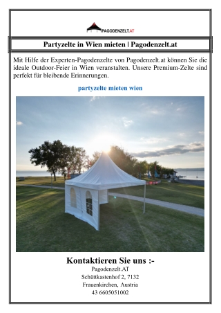 Partyzelte in Wien mieten | Pagodenzelt.at