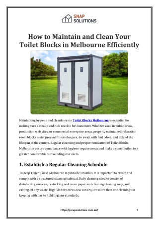 How to Maintain and Clean Your Toilet Blocks in Melbourne Efficiently