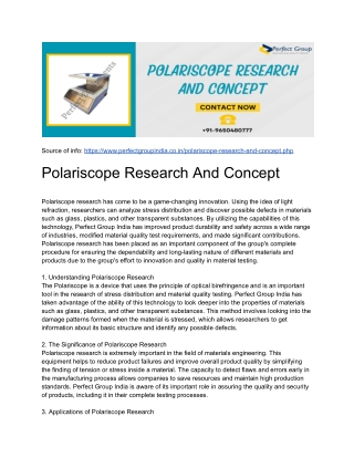 Polariscope Research And Concept