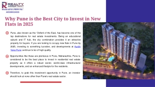 Why Pune is the Best City to Invest in New Flats in 2025