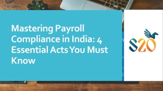 Mastering Payroll Compliance in India: 4 Essential Acts You Must Know