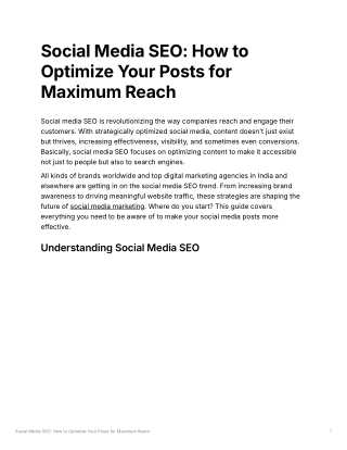 Social Media SEO: How to Optimize Your Posts for Maximum Reach