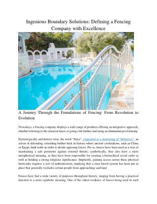 ingenious boundary solutions defining a fencing