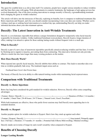 Daxxify: The Latest Innovation in Anti-Wrinkle Treatments