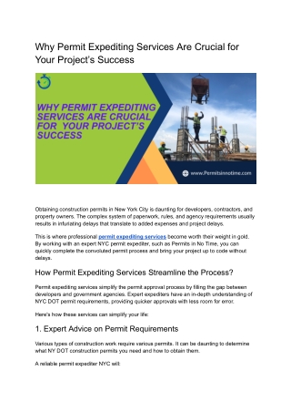 Why Permit Expediting Services Are Crucial for Your Project’s Success